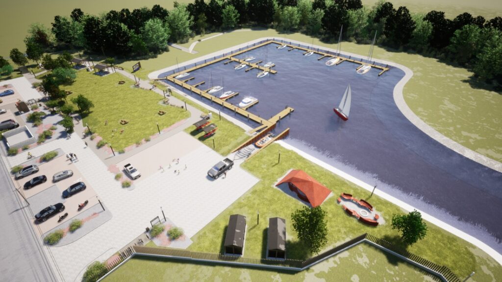 Wizualizacja nowej przystani wodnej w Moczyłach
