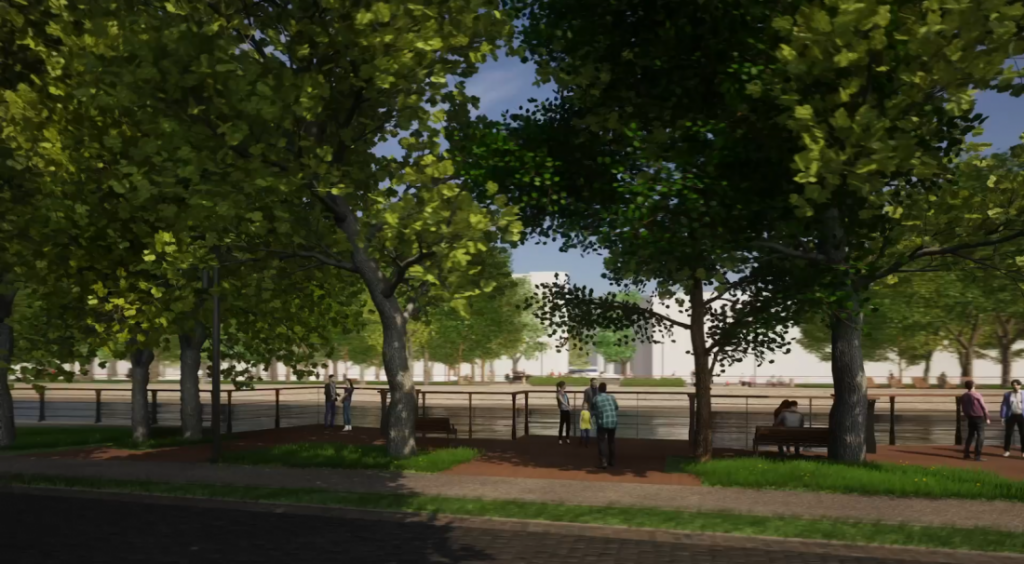 Wizualizacja projektu rewitalizacji terenów nad rzeką Parsętą w Kołobrzegu