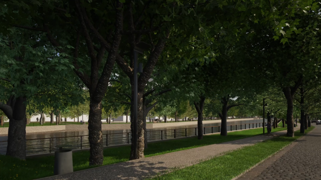 Wizualizacja projektu rewitalizacji terenów nad rzeką Parsętą w Kołobrzegu