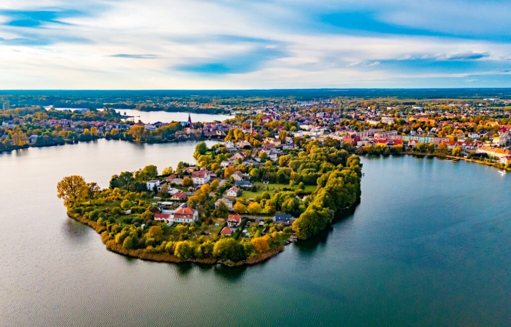 Wałcz, widok z lotu ptaka