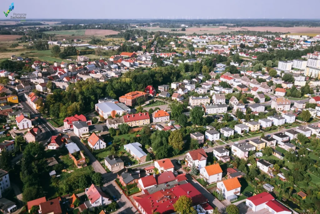 Sianów, widok z lotu ptaka