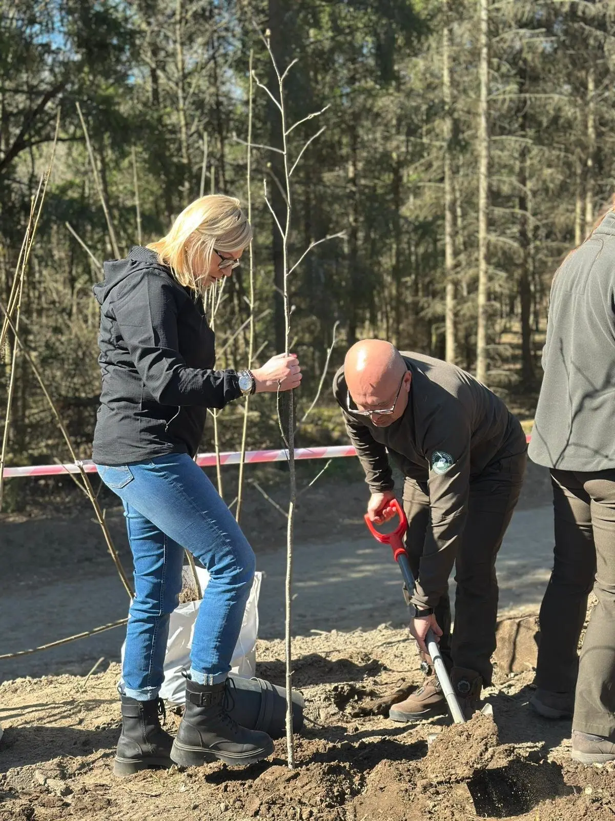 Bezpośrednio po podpisaniu umowy w Mirosławcu przeprowadzono akcję sadzenia drzew, w której uczestniczyła wicemarszałkini województwa Anna Bańkowska....
